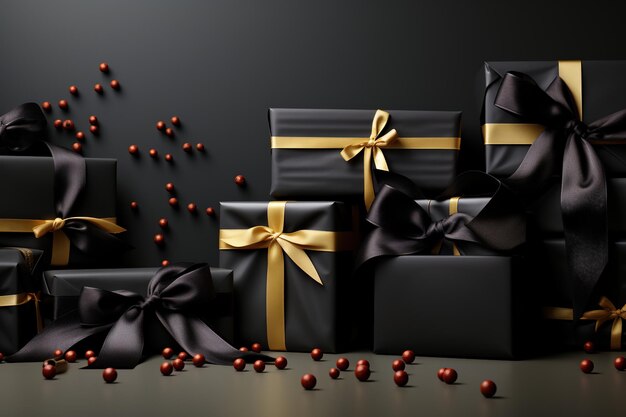 Minimal product background for black friday christmas new year and sale event concept