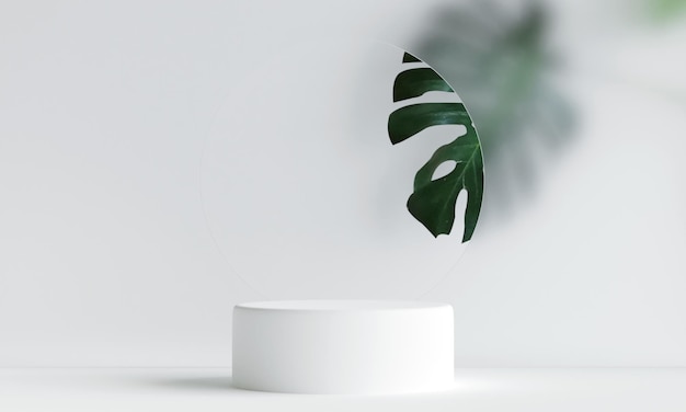 Foto posizionamento minimo del prodotto sullo sfondo display bianco sul podio per la presentazione del prodotto illustrazione 3dx9