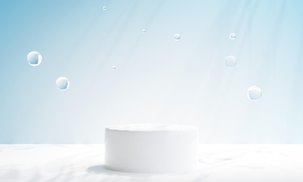 minimal product placement white podium display for product presentation 3d illustration