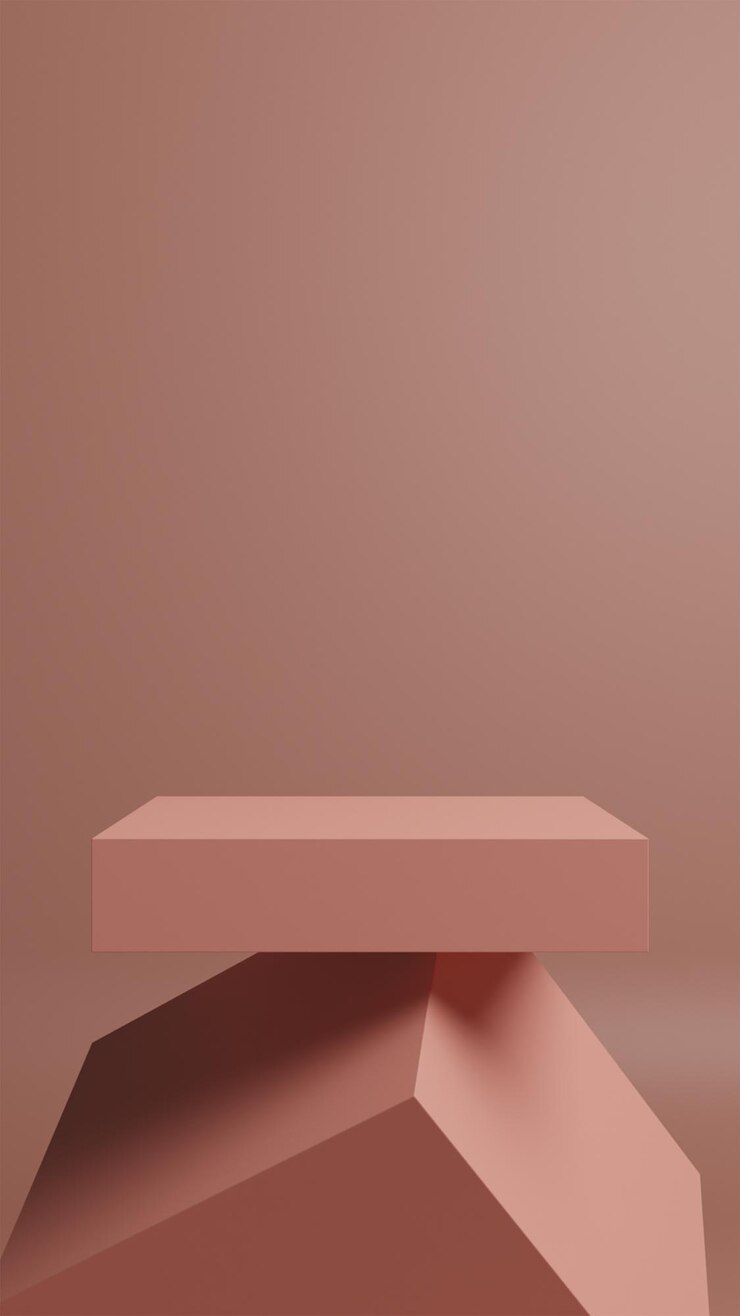 Фотография минимальный красный геометрический подиум 3d-рендеринга реалистичных продуктов