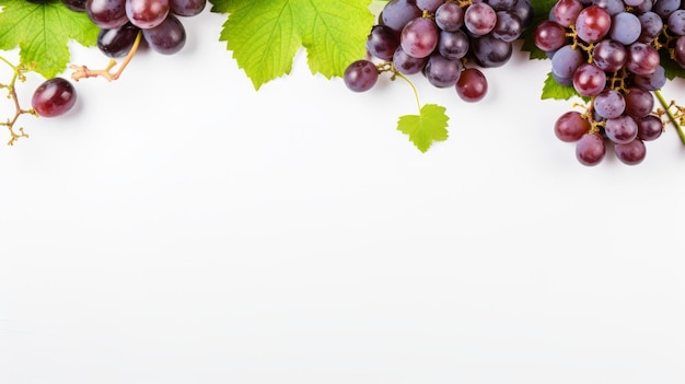 Minimal Retouched Red Vine Grapes On White Chalkboard Background