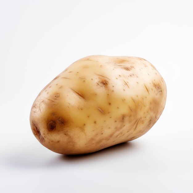 Minimal Retouching A Cleanlined Potato On White Background