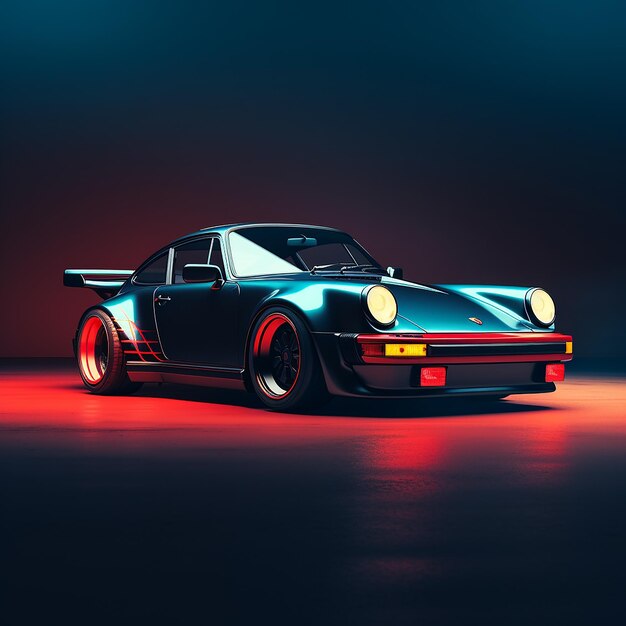 Photo minimal retrofuturistic car