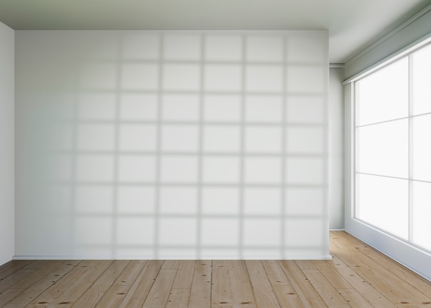 Minimal rooms and walls with lighting effects in 3d rendering