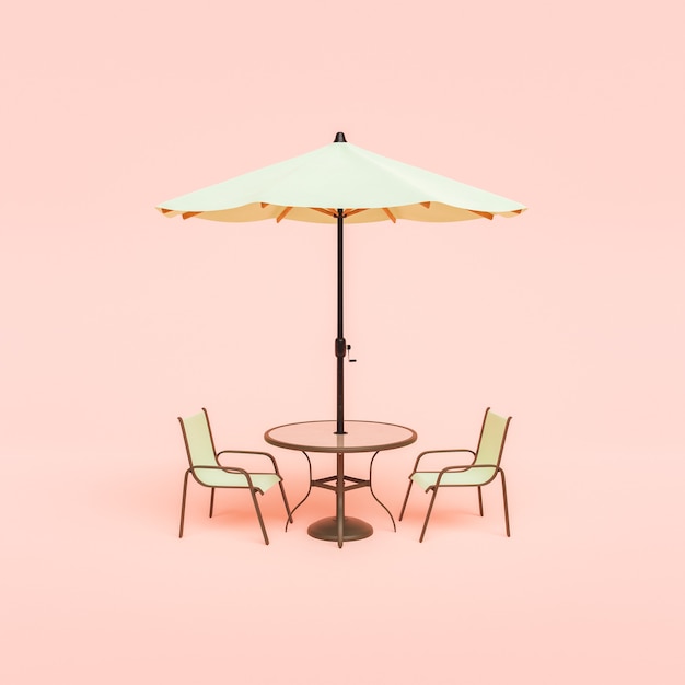 minimal scene of terrace table