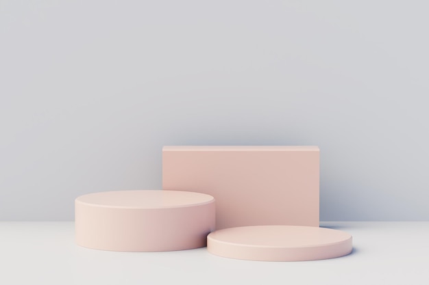 Minimal scene with podium and abstract background Pastel colors scene 3D illustration