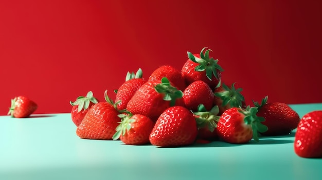 Minimal scene with Strawberries