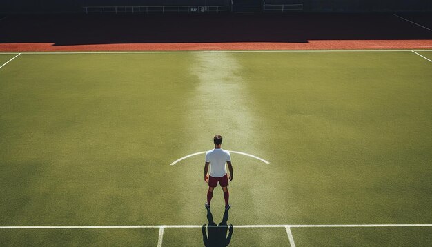 Minimal soccer photography at the field macro high quality photoshoot