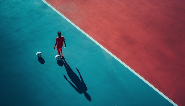 Minimal soccer photography at the field macro high quality photoshoot