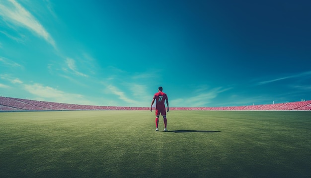 Minimal soccer photography at the field macro high quality photoshoot