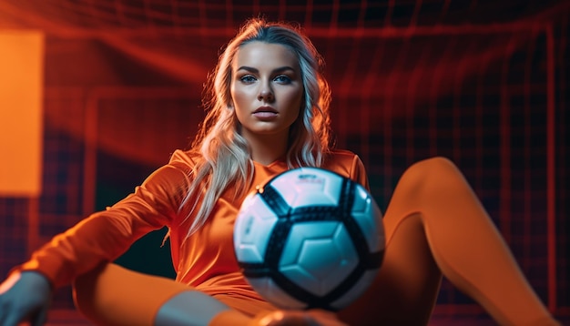 Minimal soccer theme photoshoot with creative sports concept Stylish football concept photography