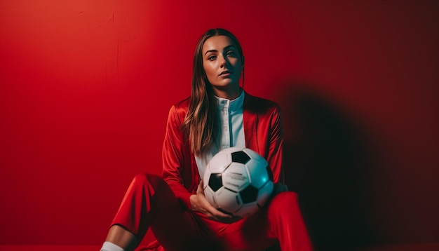 Minimal soccer theme photoshoot with creative sports concept Stylish football concept photography