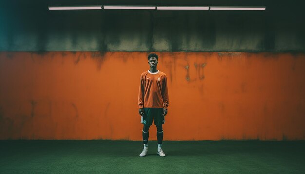 Minimal soccer theme photoshoot with creative sports concept Stylish football concept photography