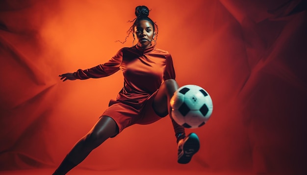 Minimal soccer theme photoshoot with creative sports concept Stylish football concept photography