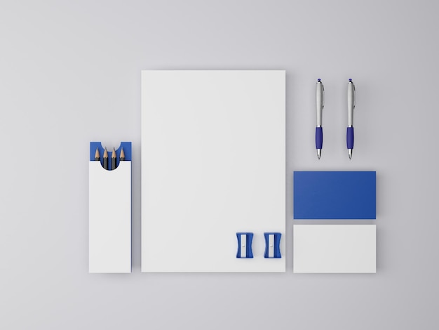 Minimal stationery set mockup