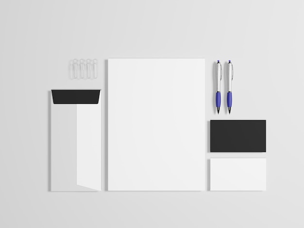 Mockup di set di cancelleria minimo