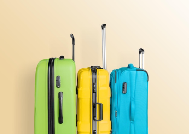 Minimal suitcase travel accessories airplane airport arrival