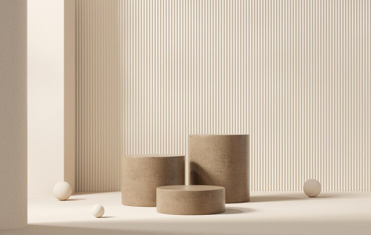 Photo minimal tree podium for product display background 3d rendering