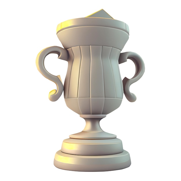 Minimal trophy design on white background