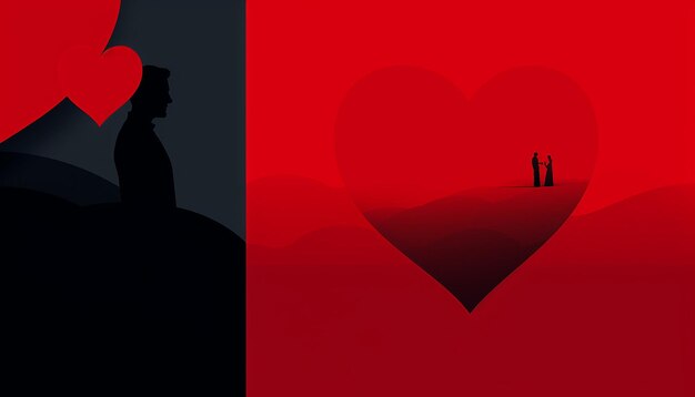 Foto minimal design di poster del giorno di san valentino generato dall'intelligenza artificiale