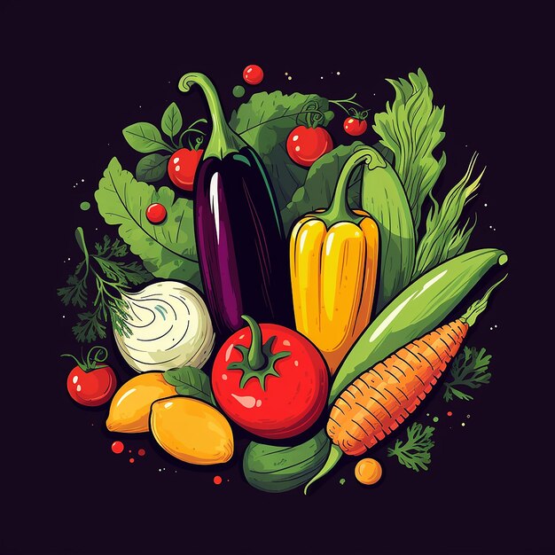 Photo minimal vector illustration of a credit vegetables