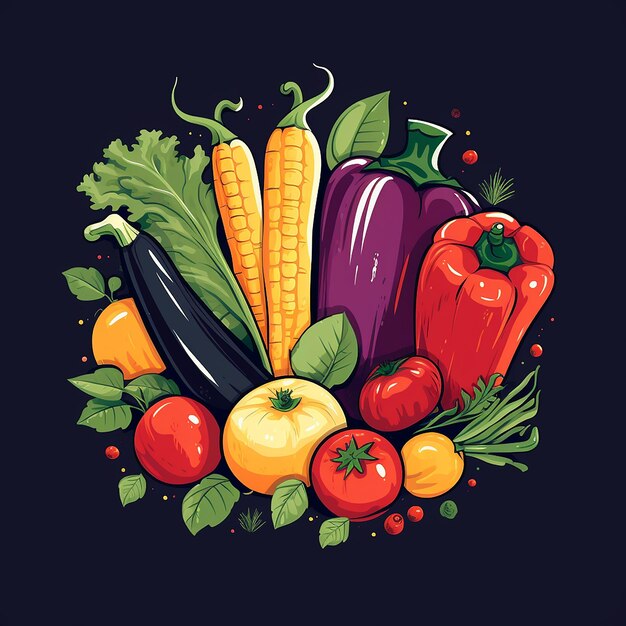 Photo minimal vector illustration of a credit vegetables