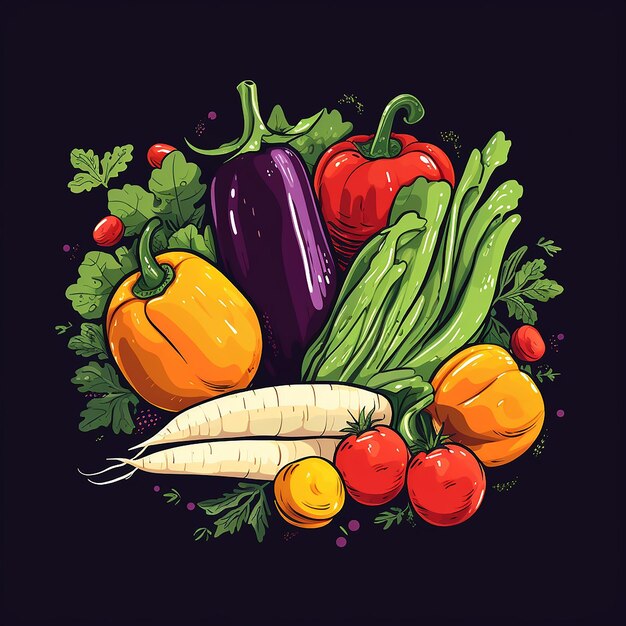 Photo minimal vector illustration of a credit vegetables