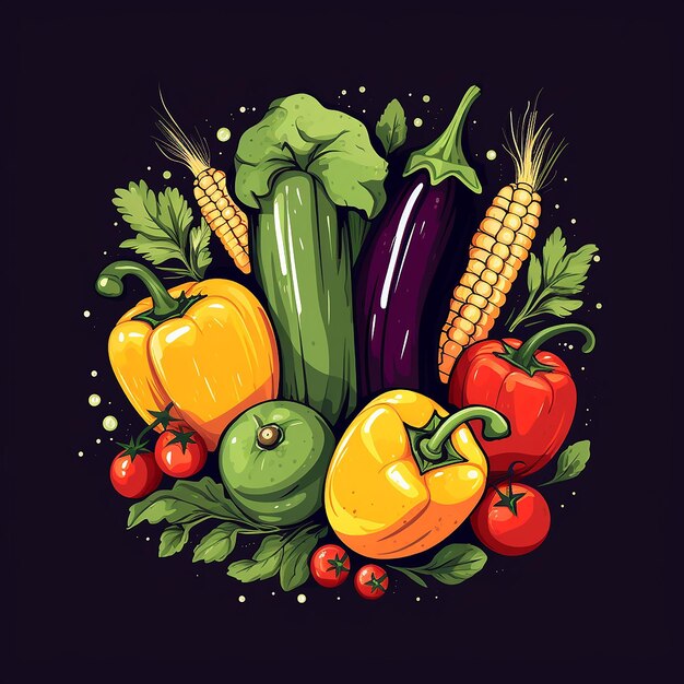 Photo minimal vector illustration of a credit vegetables