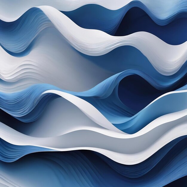 Minimal very abstract flowy elegant blue and white business wave lines graphic design texturebackgro