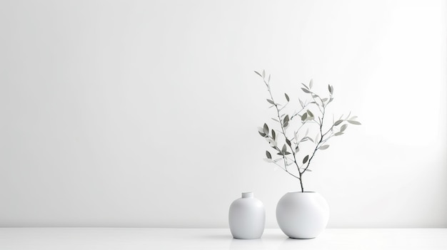 Premium Photo | Minimal white background with home decor interior white ...