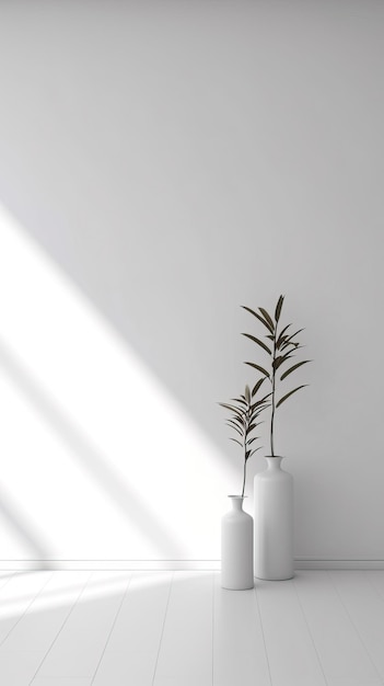 写真 家の装飾インテリアと最小限の白い背景きれいな光の背景を持つ白い部屋モダン