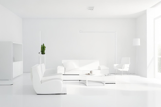 Minimal white background with home decor interior white room with clean light background modern