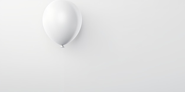 Minimal white balloon concept outstandingly floating on white background