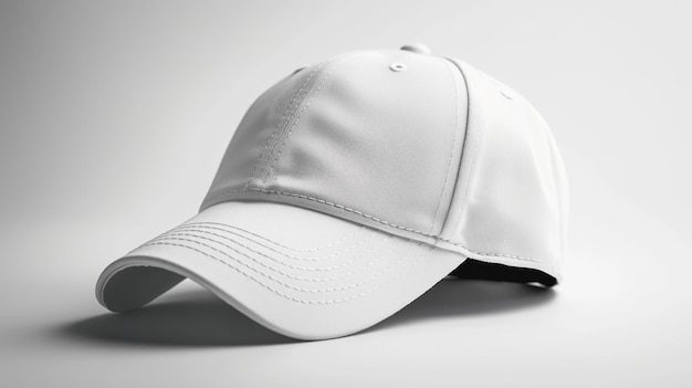 Foto minimal white baseball cap in left lighting generative ai