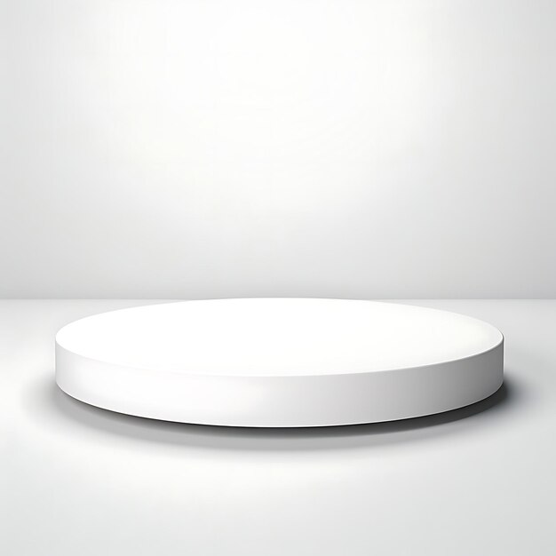 Minimal White Circle Podium Stage op een witte studio achtergrond