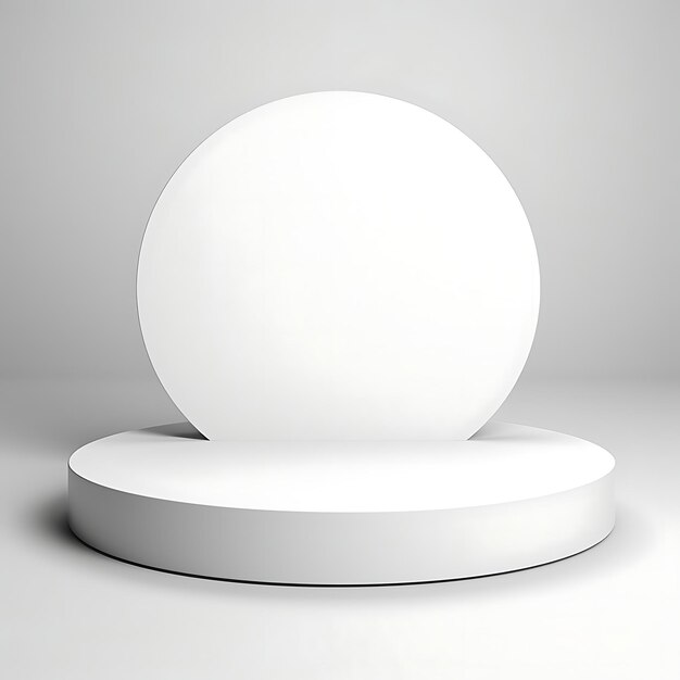 Minimal White Circle Podium Stage op een witte studio achtergrond