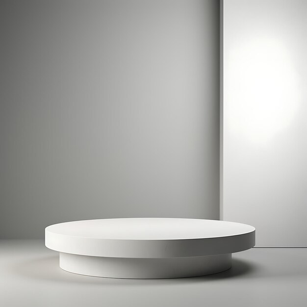 Minimal White Stone Podium for Cosmetic Product Display