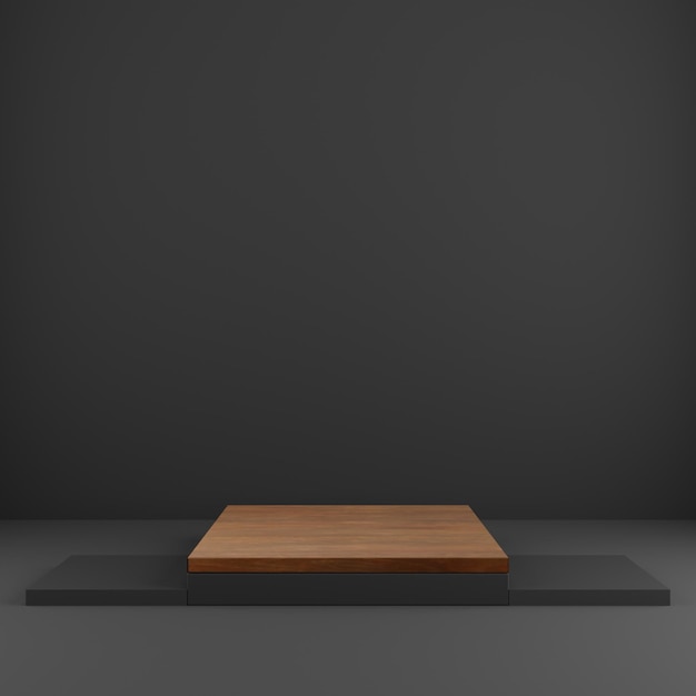 Минимальный деревянный цилиндрический подиум для демонстрации и презентации продукта с пастельным фоном 3d-рендеринга