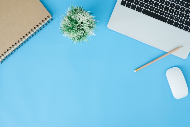 Minimal work space - Creative flat lay photo of workspace desk