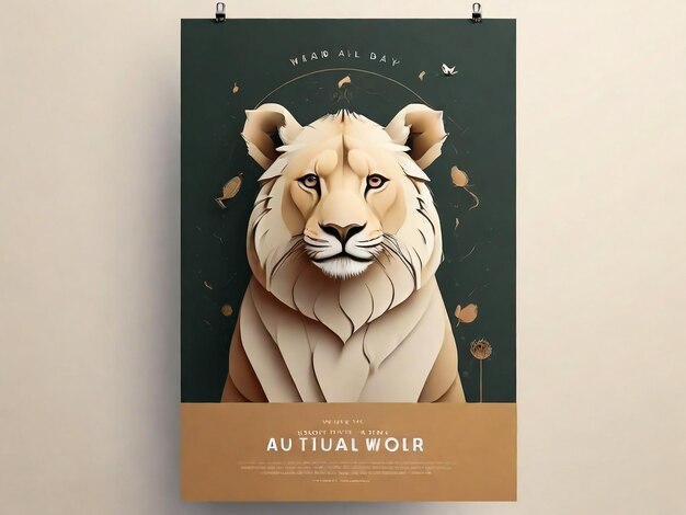 Minimal world animal day creative poster design