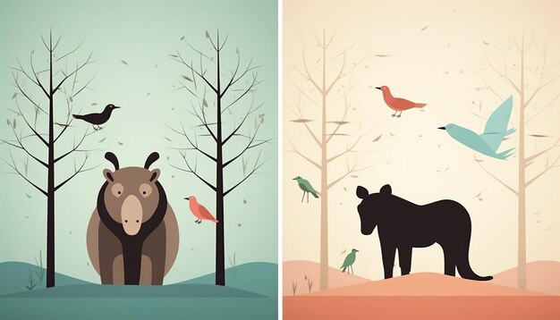 Photo minimal world animal day creative poster design