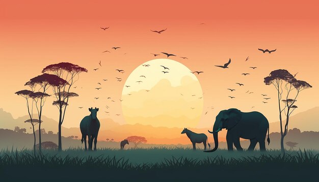 Minimal world animal day creative poster design