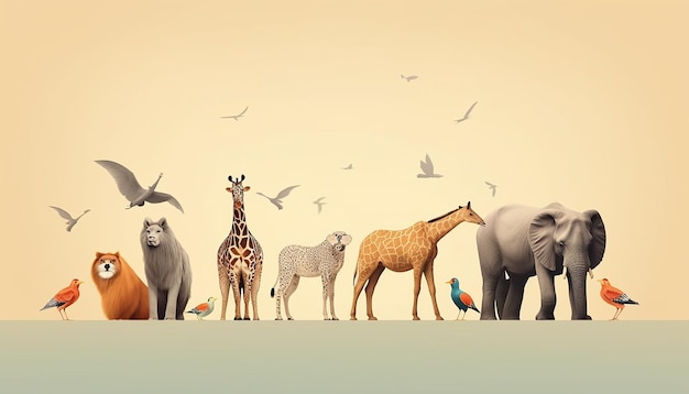 Minimal world animal day creative poster design