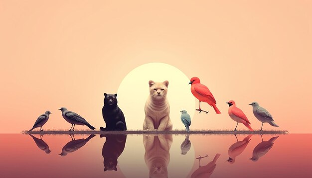 Minimal world animal day creative poster design