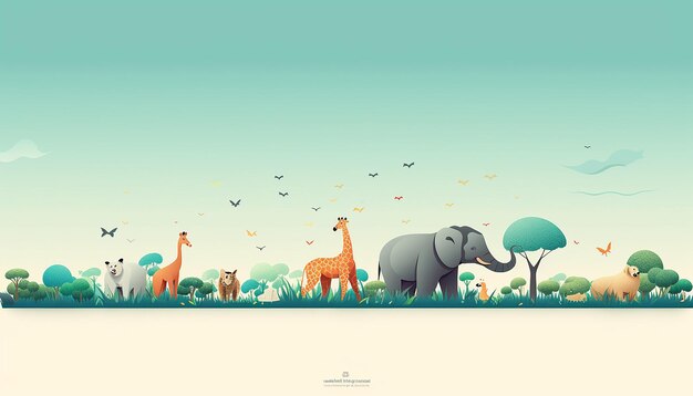 Minimal world animal day creative poster design