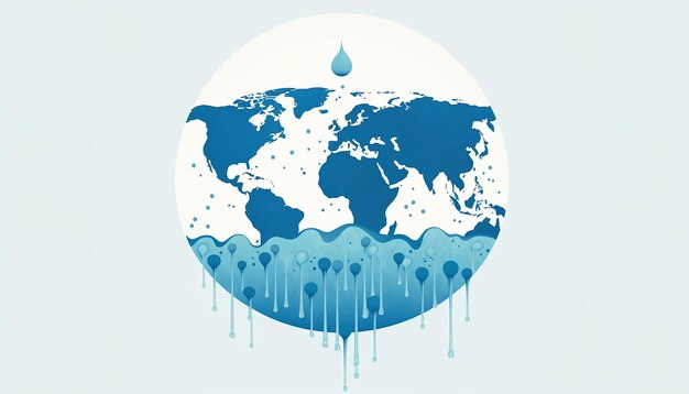 Photo minimal world water day poster design