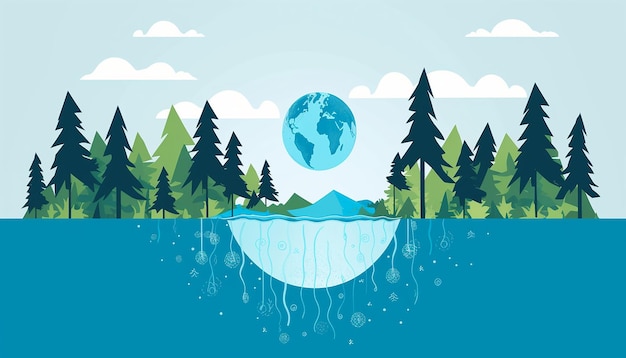 Photo minimal world water day poster design