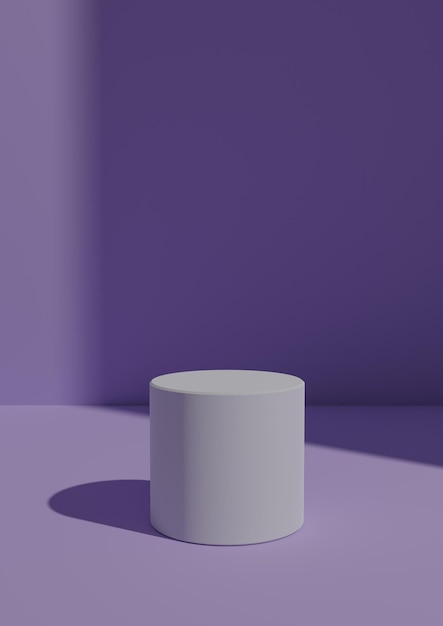 Minimale 3D Render-achtergrond voor productweergave met StandPodium-licht vanuit raam met kopieerruimte