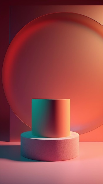 Minimale abstracte geometrische 3D-rendering cirkel cilinder podium achtergrond