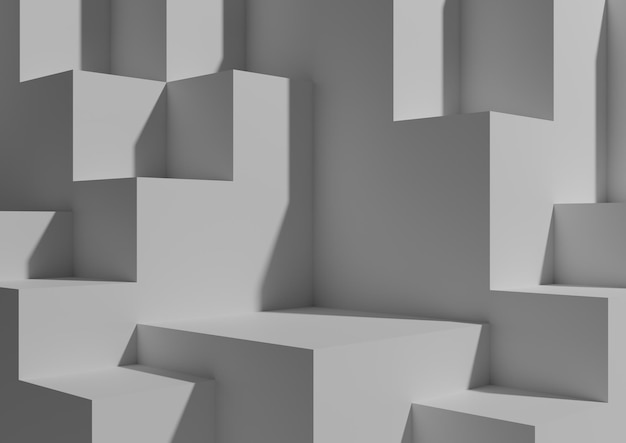 Minimale achtergrond 3D Studio Mockup met podia Productweergave Presentatie Geometrisch behang